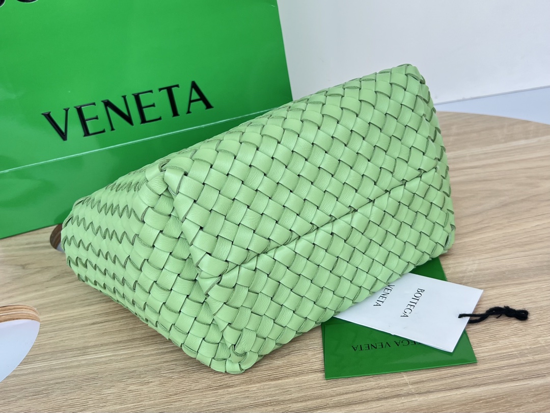 Mini Cabat Intreccio Leather Tote Apple Green